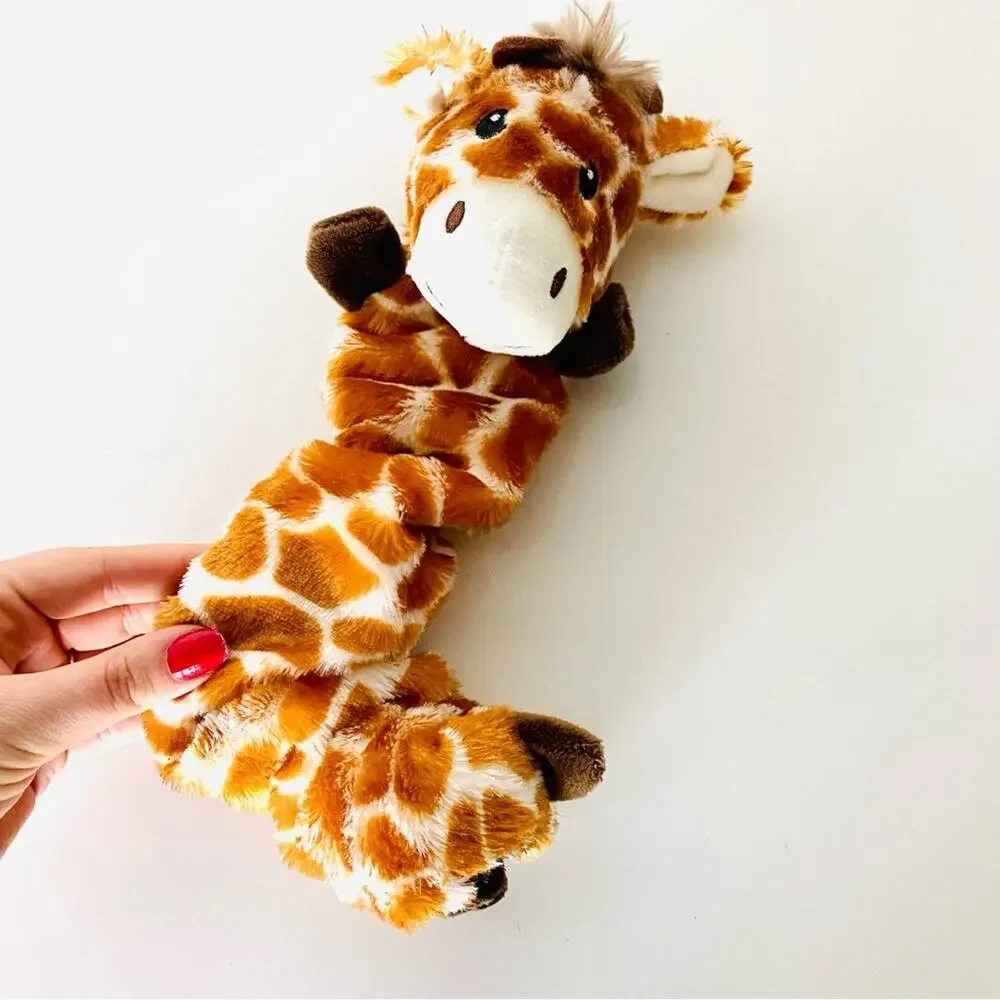 NEW Orange Beige White Giraffe Dog Pet Chew Toy Slinky Stuffed Animal